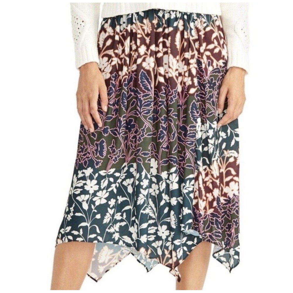 Rachel Roy Women's XXL Multi Sheer Floral Skirt, NWT